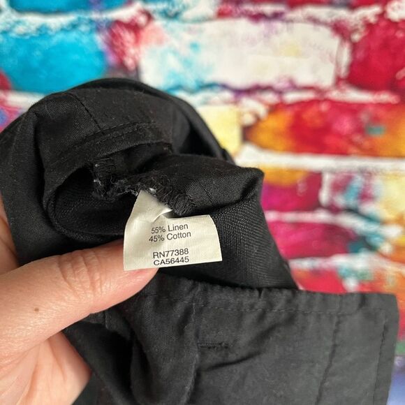 J. Crew Black Linen Blend Scallop Trim Shorts Size 4 - Picture 3 of 6